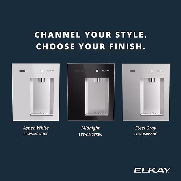 Elkay Liv EZ™ available in Aspen White, Midnight, and Steel Gray